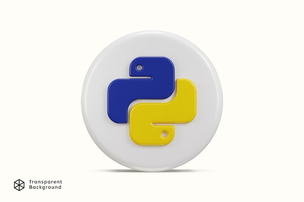 PSD python programing language icon 3d rendering vector illustration