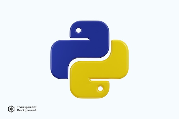 PSD python programing language icon 3d rendering vector illustration