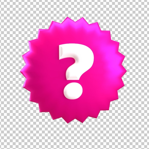 PSD question ask logo on a transparent background 3d help icon
