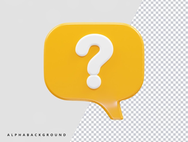 PSD question icon 3d rendering illustration