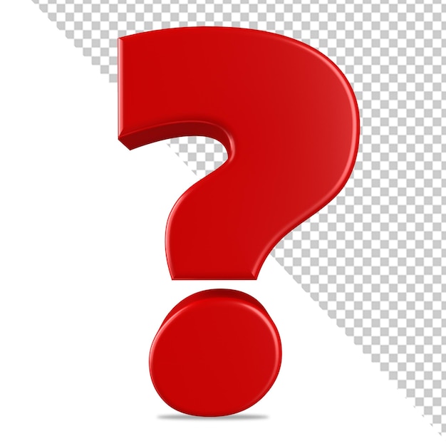 PSD question mark red ask icon 3d symbol