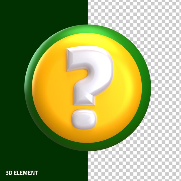 PSD question sign mark 3d ask circle quiz