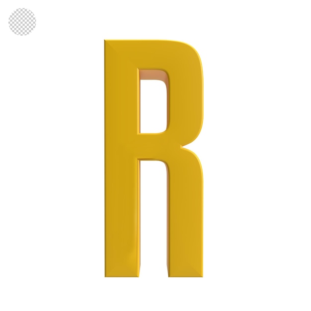 PSD r letter 3d