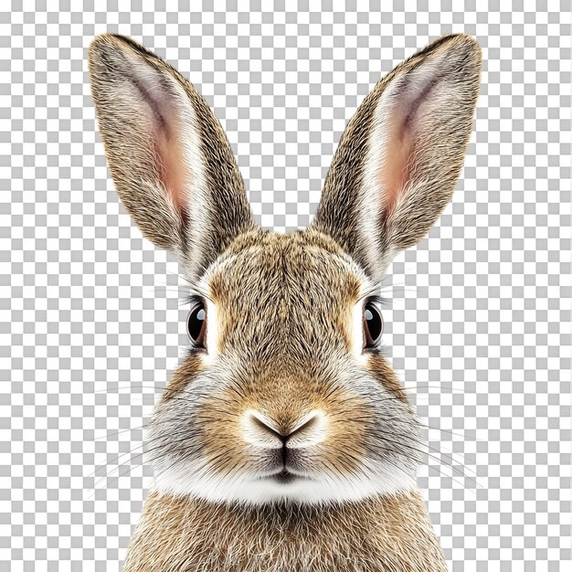 PSD rabbit face against transparent background