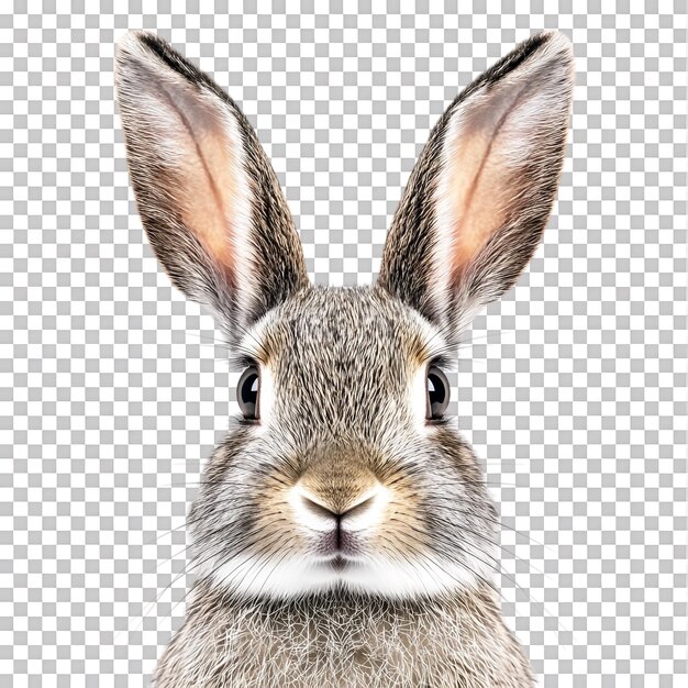PSD rabbit face against transparent background