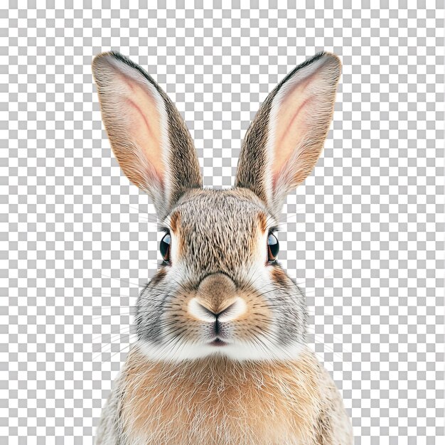 PSD rabbit face against transparent background