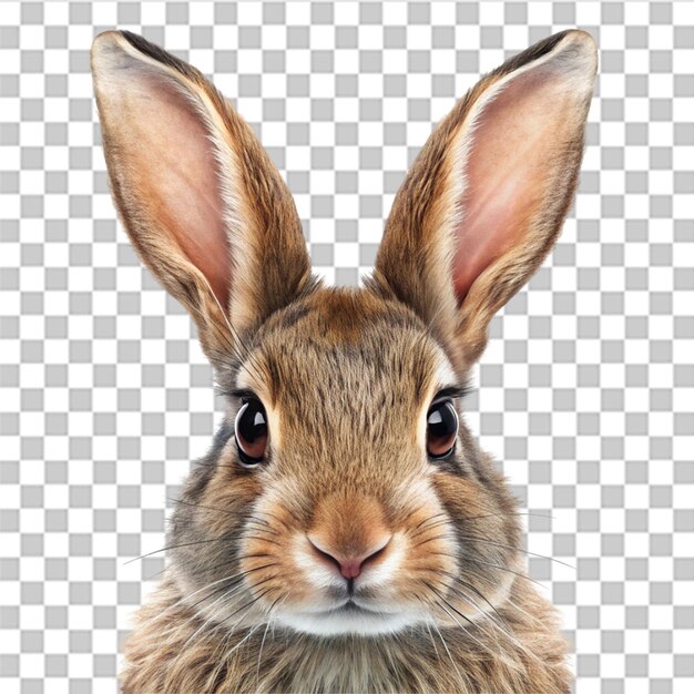 PSD rabbit head isolated on transparent background