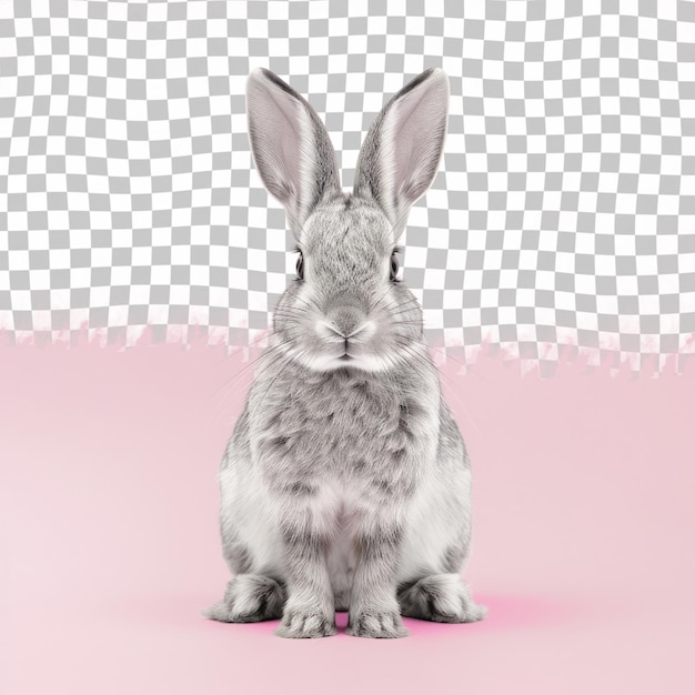 PSD a rabbit sits on a pink background with a pink background