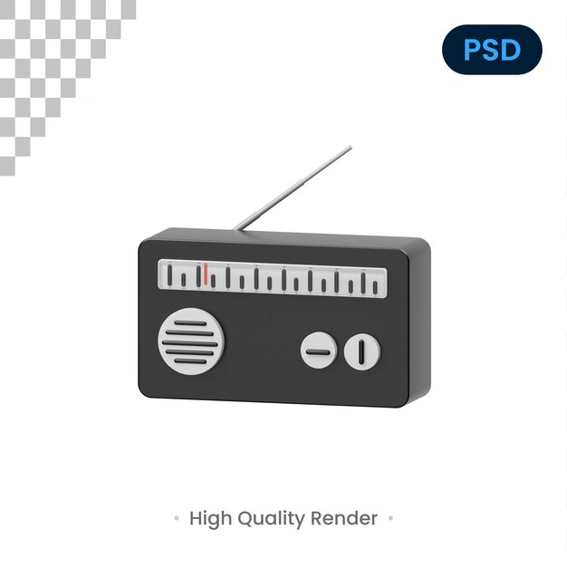 PSD radio 3d icon premium psd