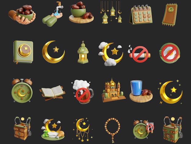 PSD ramadan 3d icons