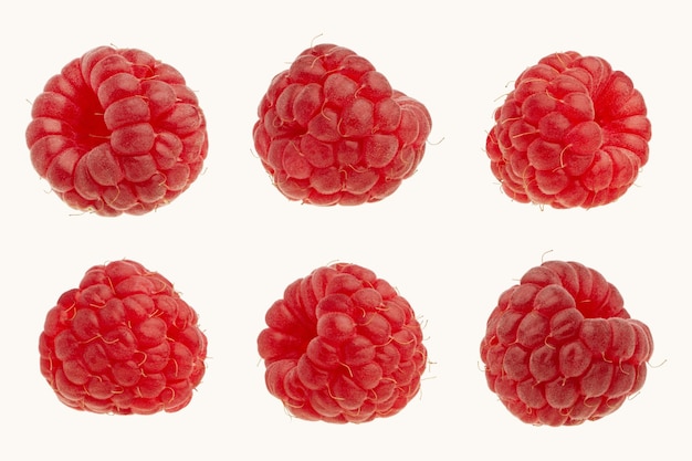 PSD raspberry berries isolated on a white background