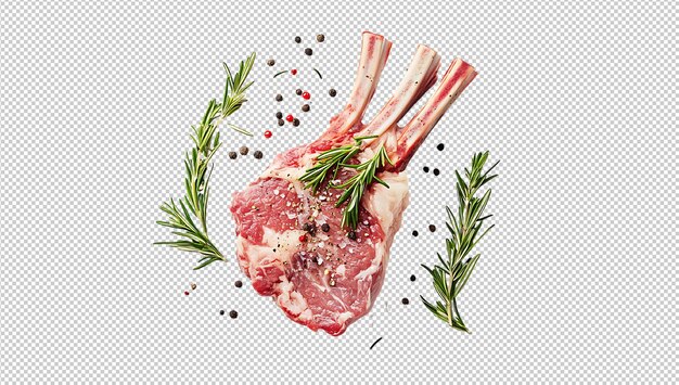 PSD raw lamb chop with herbs