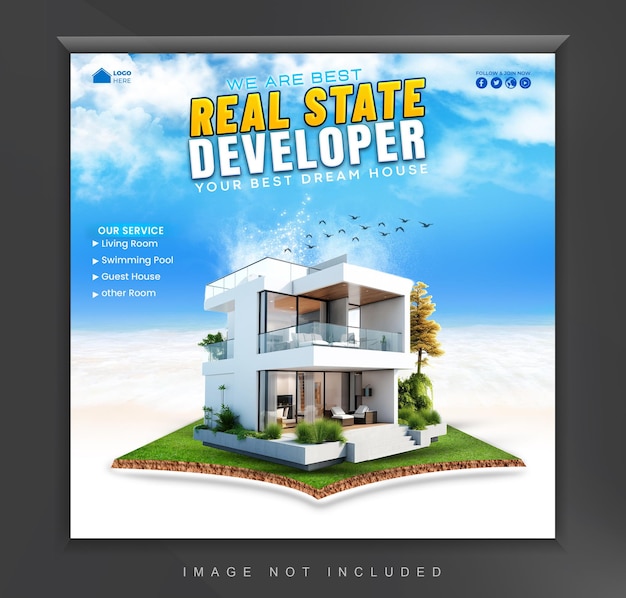 PSD real estate developer advertisement poster