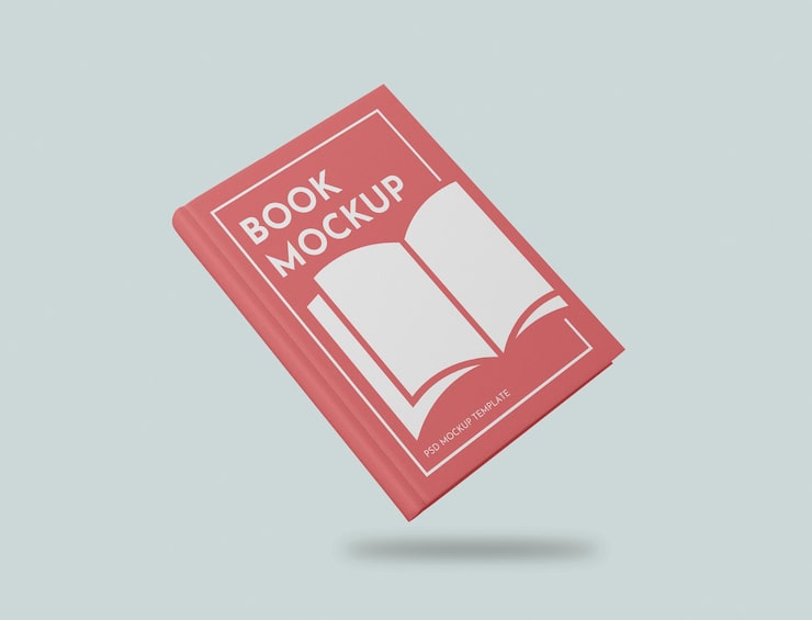 PSD realistic 3d book mockup for cover design presentation