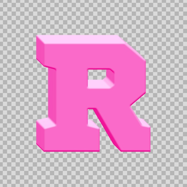 PSD realistic 3d letter on transparent background