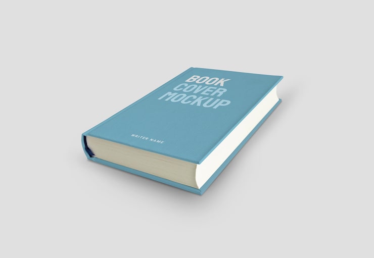 PSD realistic book cover mockup template