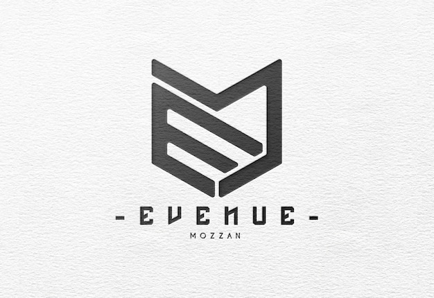 PSD realistic and elegant debossed logo mockup