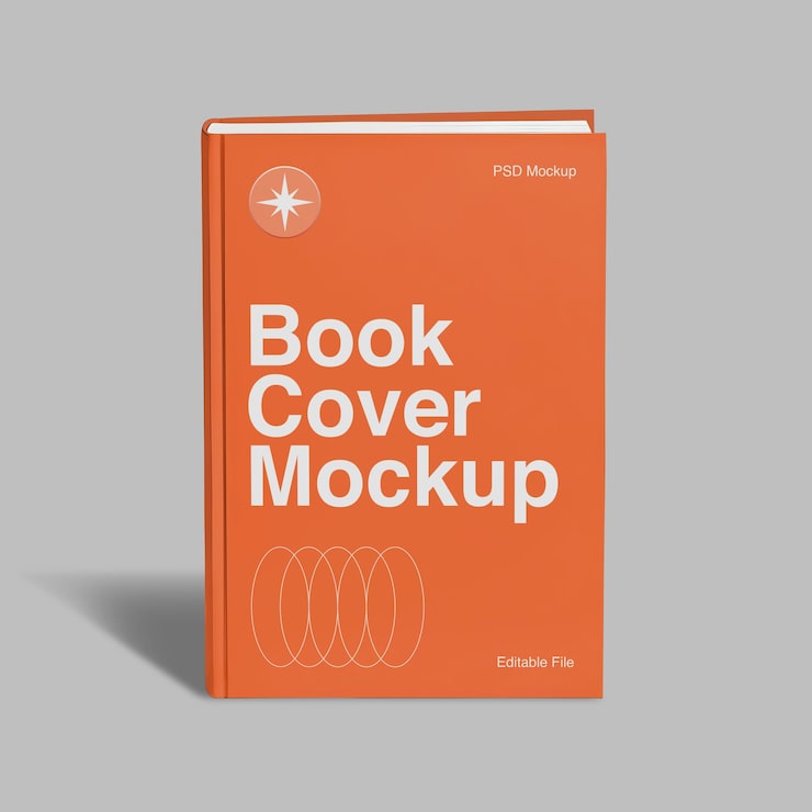 PSD realistic hardcover book cover mockup