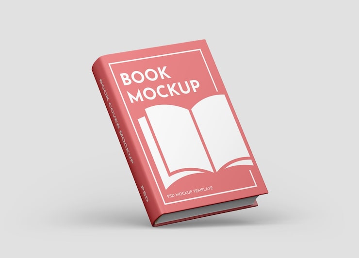 PSD realistic hardcover book mockup for cover design presentation