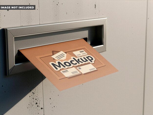 PSD realistic mail slot mockup with brown envelope for document presentation