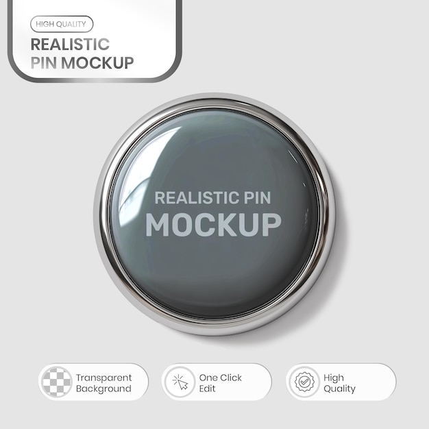 PSD realistic pin mockup
