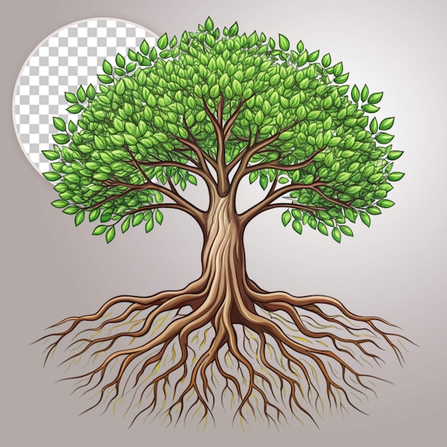 PSD realistic tree vector illustration isolated on transparent screen