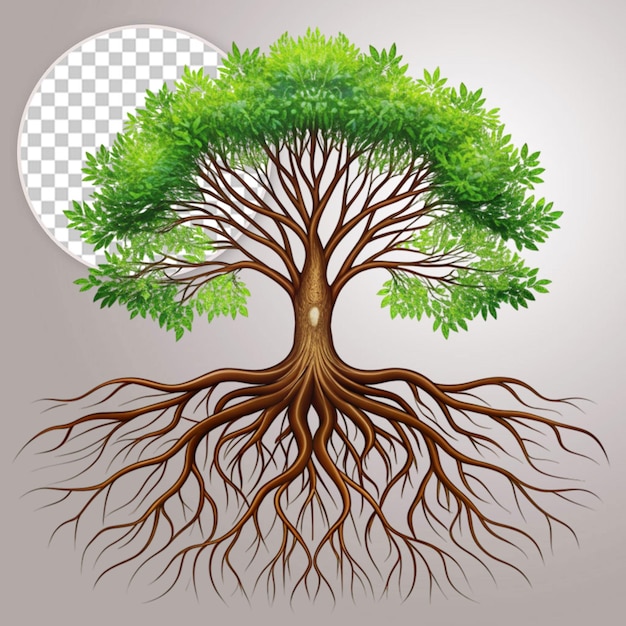 PSD realistic tree vector illustration isolated on transparent screen