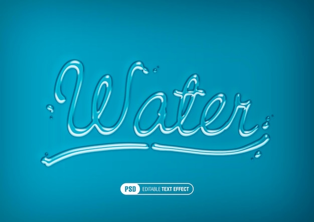 PSD realistic water drop text effect