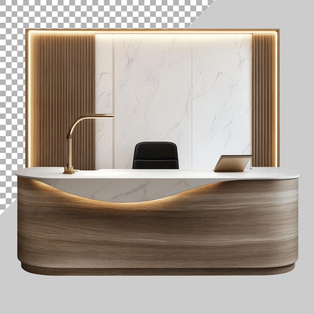 PSD reception desk on transparent background