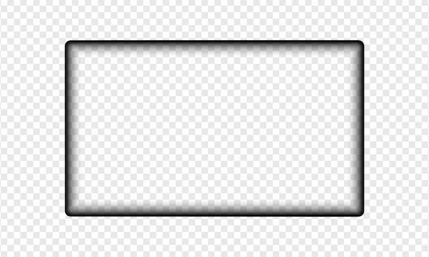 PSD rectangle black transparent gradient frame soft shadow border overlay display photo content design