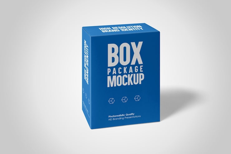 PSD rectangle box and product packaging box mockup for rectangle box mockup