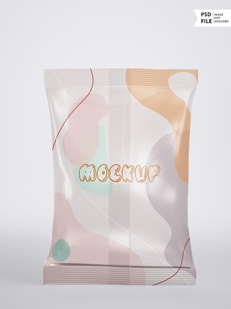 PSD rectangular transparent plastic packaging mockup