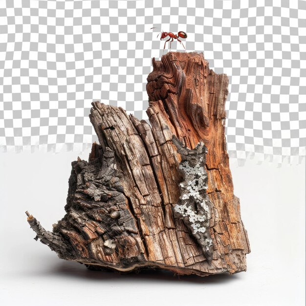 PSD a red ant on a log with a red ant on it