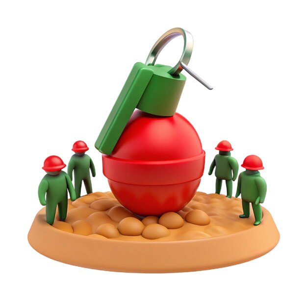 PSD a red ball with a green handle on it