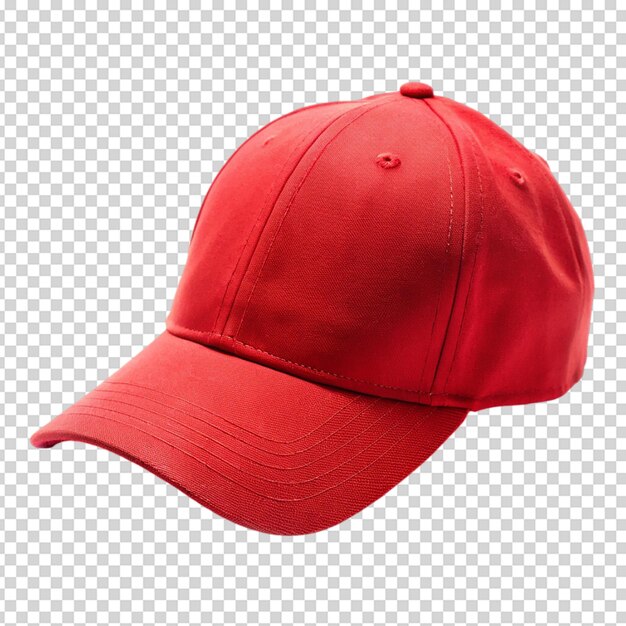PSD red baseball cap isolated white background