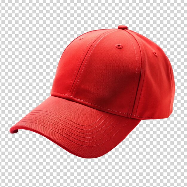 PSD red baseball cap isolated white background
