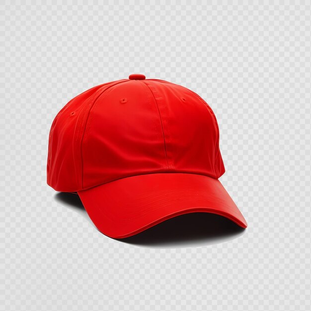 PSD red baseball cap on transparent background