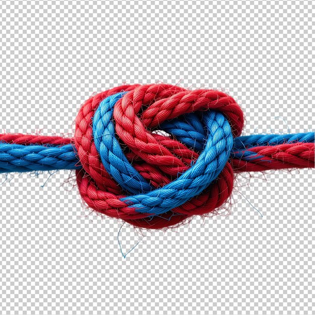 PSD red and blue knotted rope