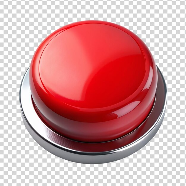 PSD a red button isolated on transparent background