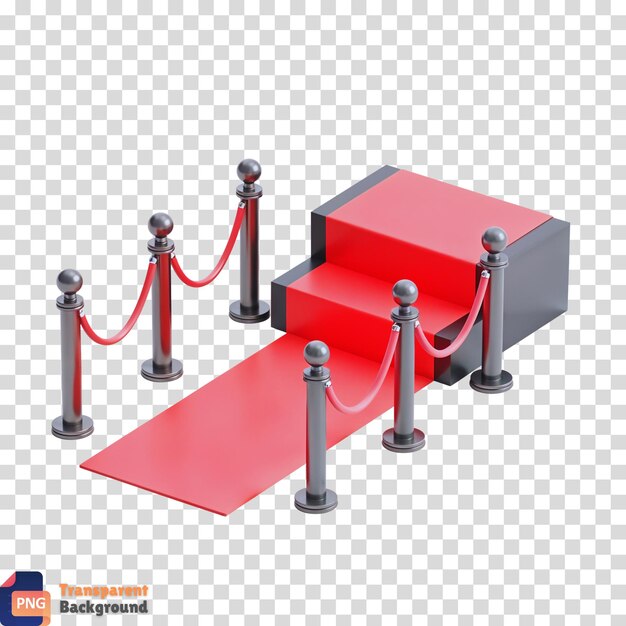 PSD red carpet entrance 3d render