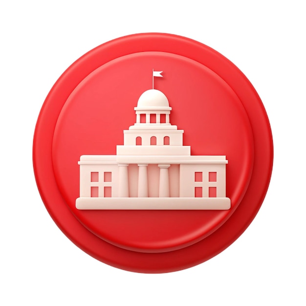 PSD a red circle with a flag on it