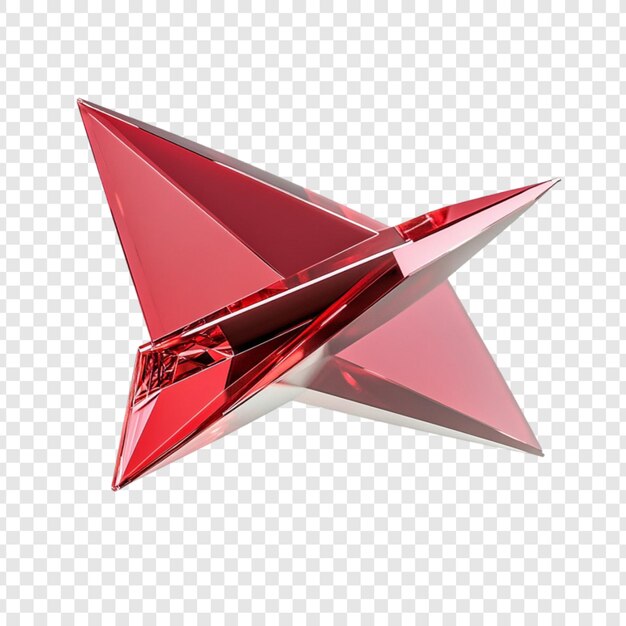 PSD red crystal geometric shape abstract design