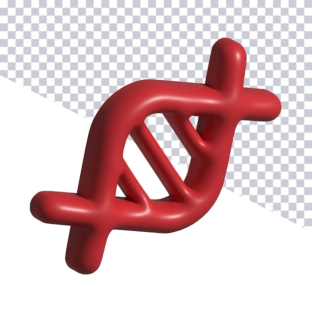 PSD a red dna symbol is on a white background.