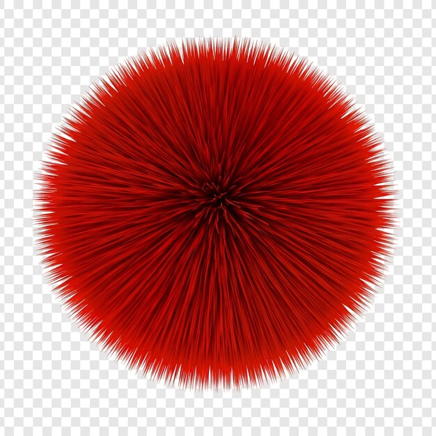 PSD red fluffy circle design element