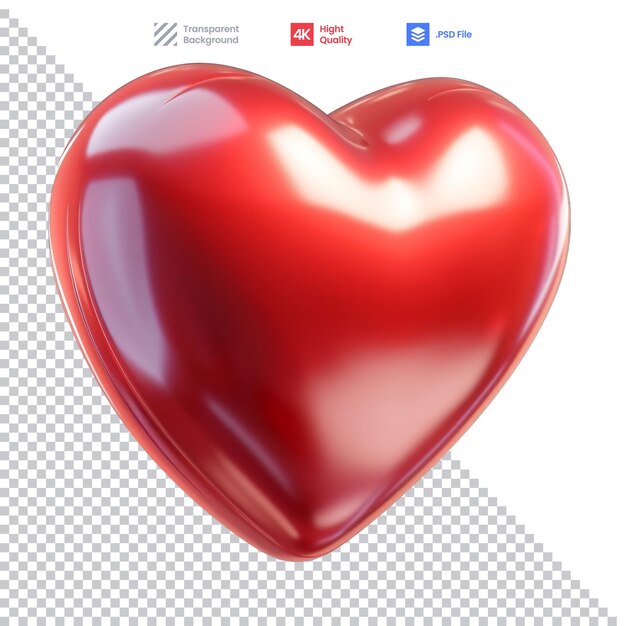 PSD red heartshaped object on white background