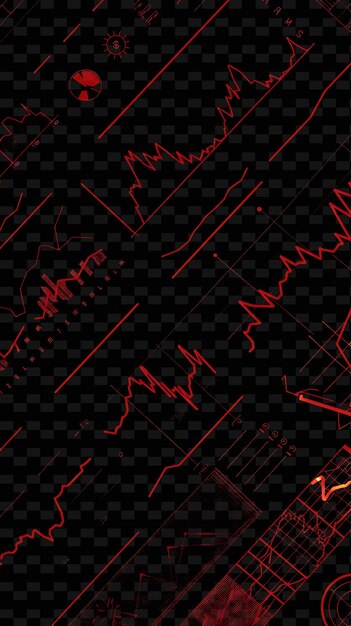PSD a red line of the graph on a black background