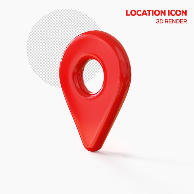 PSD red realistic 3d map pin gps pointer markers pointer location icon