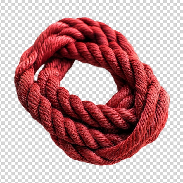 PSD red rope isolated on white background