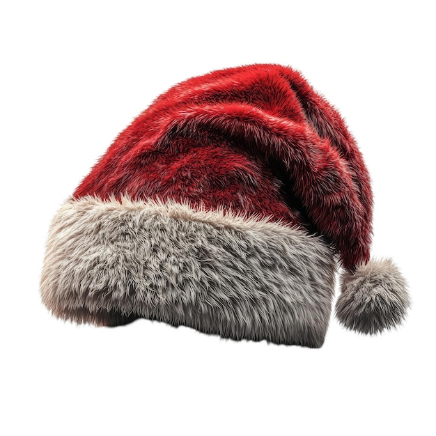 PSD red santa hat with white fur trim christmas symbol and festive wear