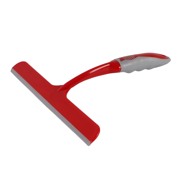 PSD red window squeegee with comfortable handle for cleaning